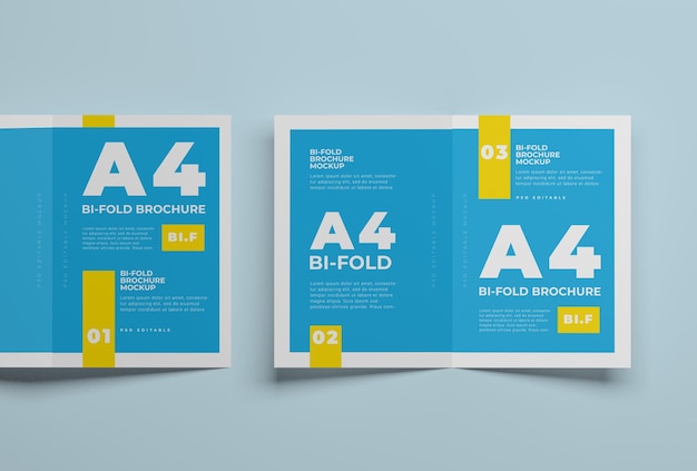 PSD a4 bifold brochure mockup