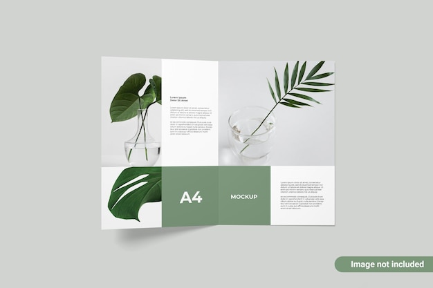 A4 bifold flyer mockup bovenaanzicht