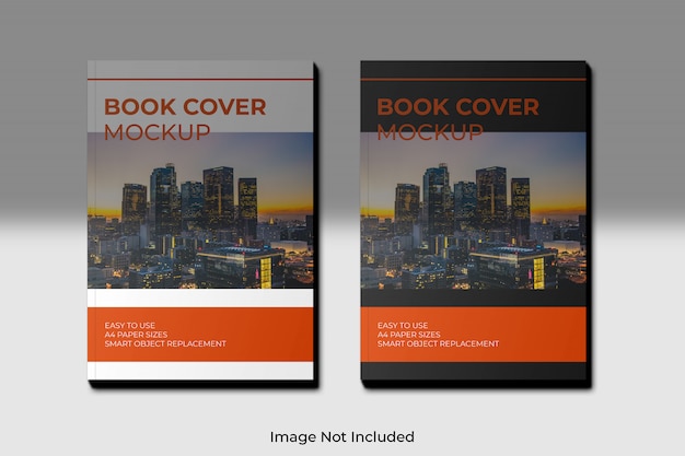 PSD a4 book cover mockup with shadow