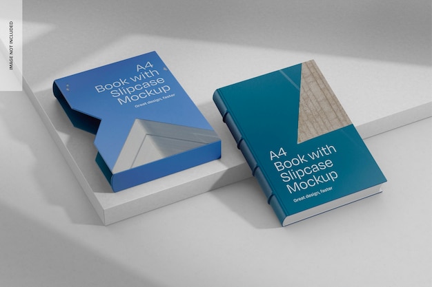 a4 book with slipcase mockup