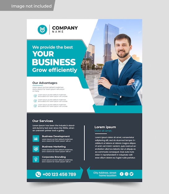 PSD a4 business efficiency increase flyer design template