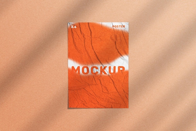 A4 crumpled poster mockup