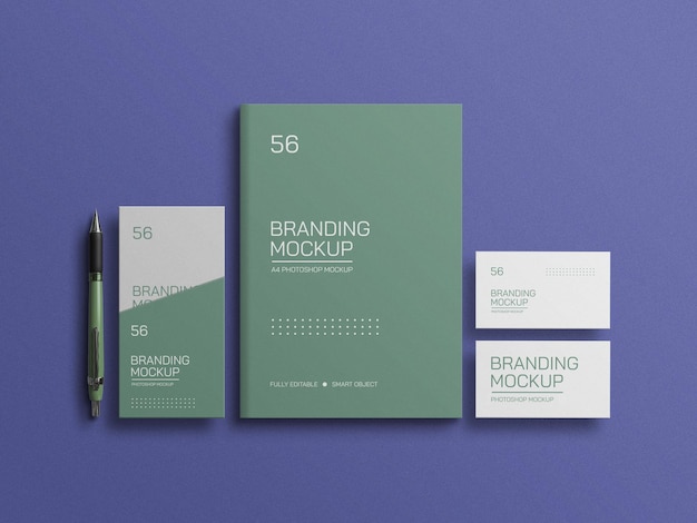 A4 document with invitation card mockup