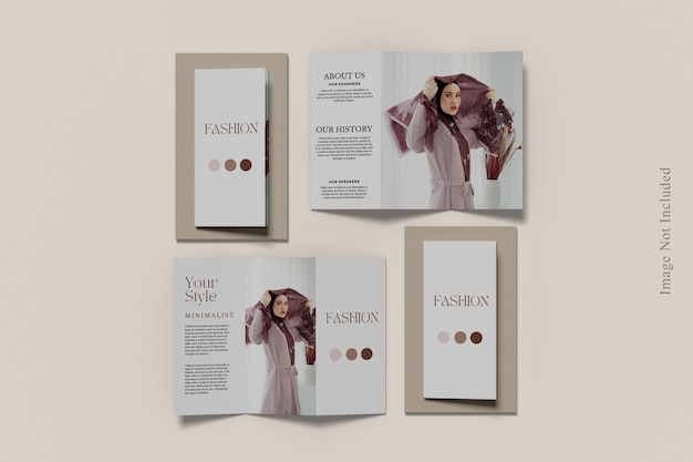 A4 driebladige brochure mockup-ontwerp