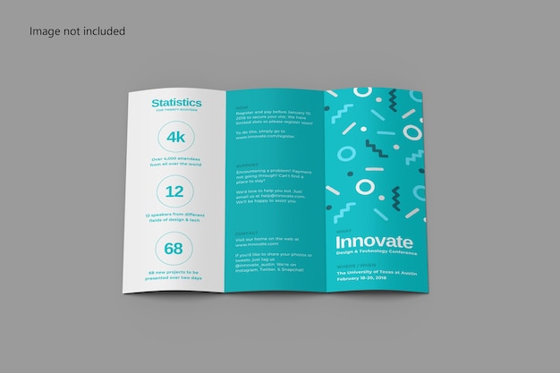 PSD a4 driebladige brochure mockup