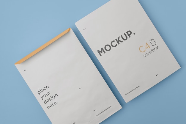 PSD a4 envelope mockup design