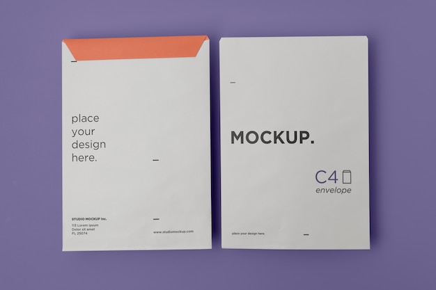 PSD a4 envelope mockup design