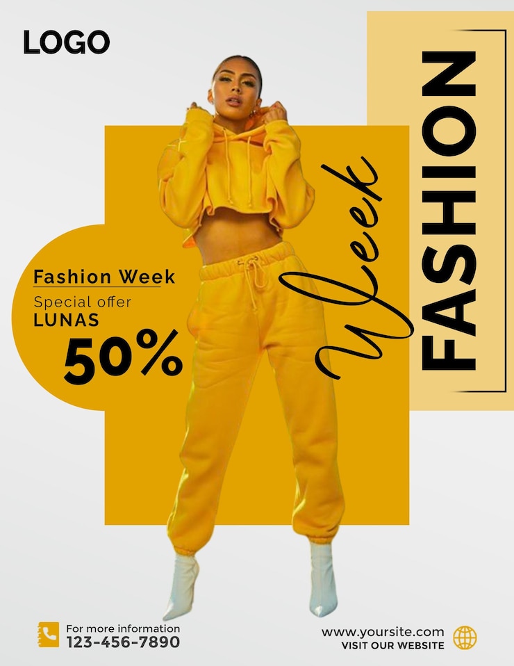 PSD a4 fashion flyer template design