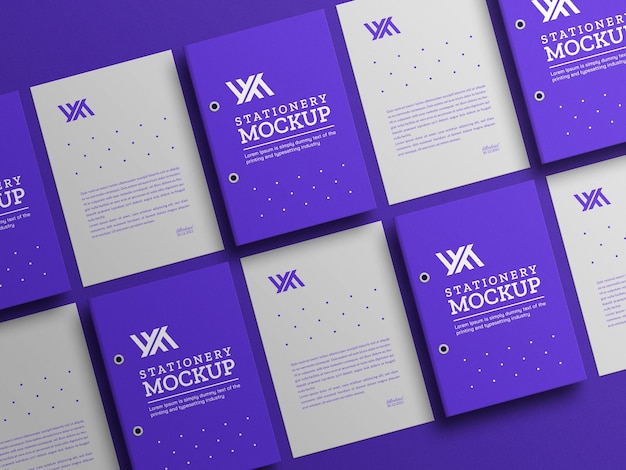 A4 file with letterhead stationery mockup