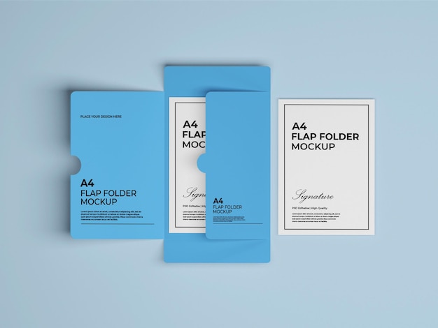 A4 flap folder mockup