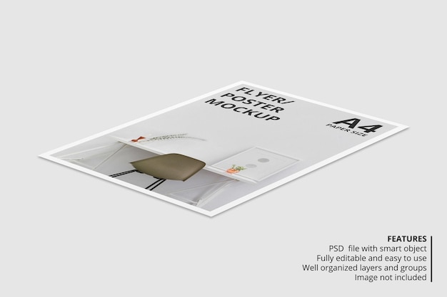 PSD a4 flyer brochure mockup design