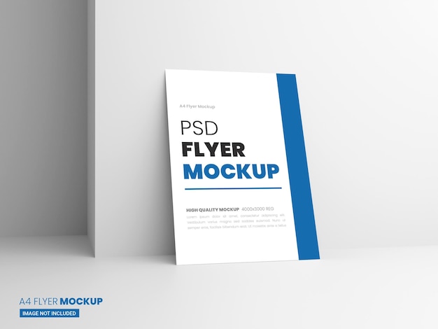 A4 flyer mockup in 3d rendering