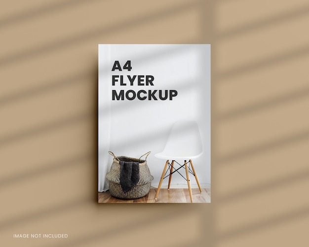 A4  flyer mockup in 3d rendering