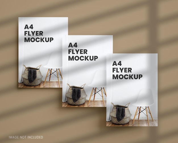 A4  flyer mockup in 3d rendering