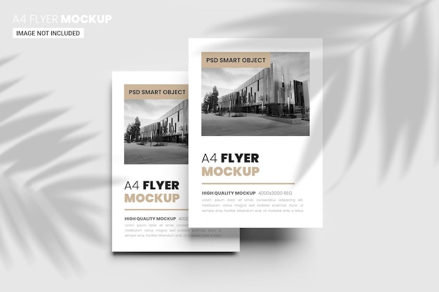 PSD a4 flyer mockup template in 3d render