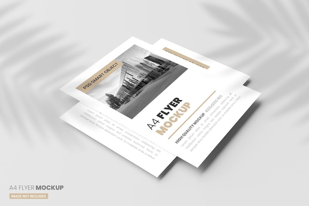 PSD a4 flyer mockup template in 3d render