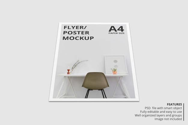 PSD a4-flyerbrochure mockup-ontwerp