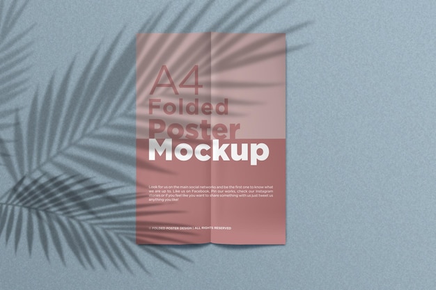 PSD a4 folded paper mockup design