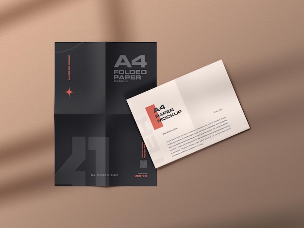 a4 folded paper mockup template