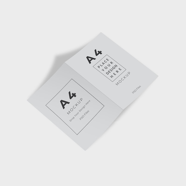 A4-formaat bi-vouw brochure mockup