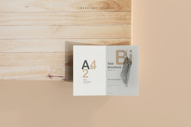 A4-formaat bi-vouw brochure mockup