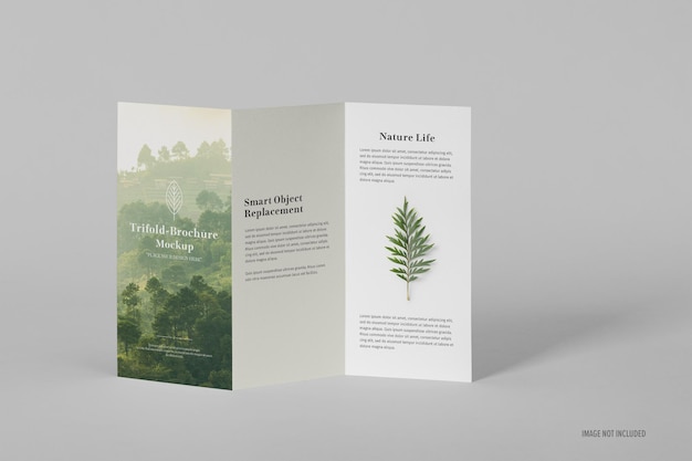 A4-formaat driebladige brochure mockup-sjabloon