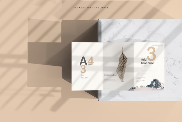 A4-formaat tri-fold brochure mockup