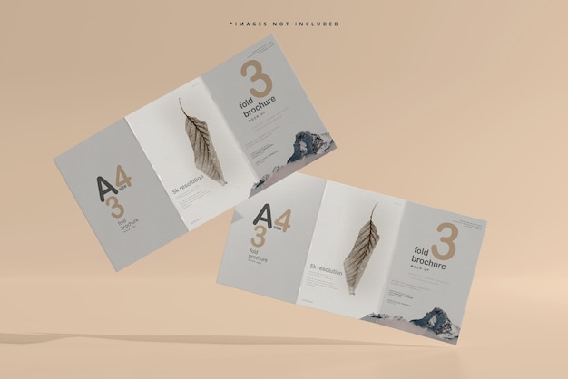 A4-formaat tri-fold brochure mockup