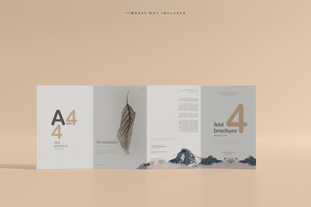 A4-formaat viervoudige brochure mockup