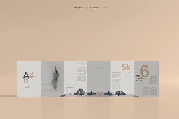 A4-formaat zes-voudige brochure mockup