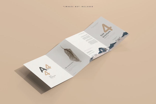 PSD a4 four fold brochure mockup