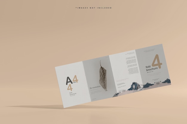 Mockup di brochure a quattro pieghe in formato a4