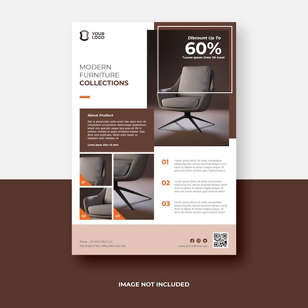 A4 furniture sale flyer template design