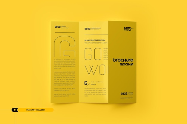 PSD a4 gatefold brochure mockup