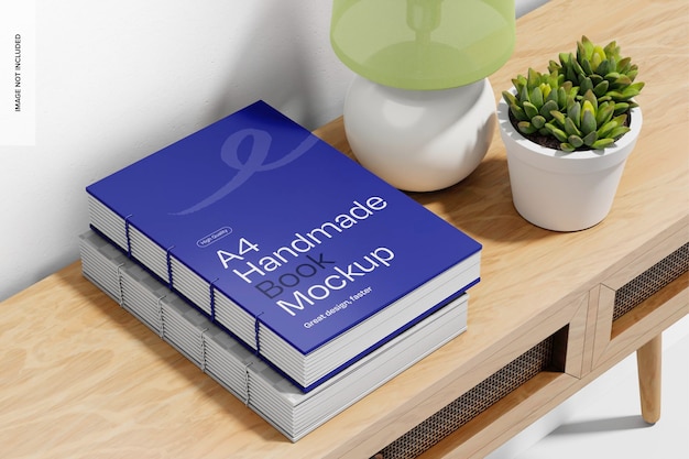 PSD a4 handgemaakte boeken mockup