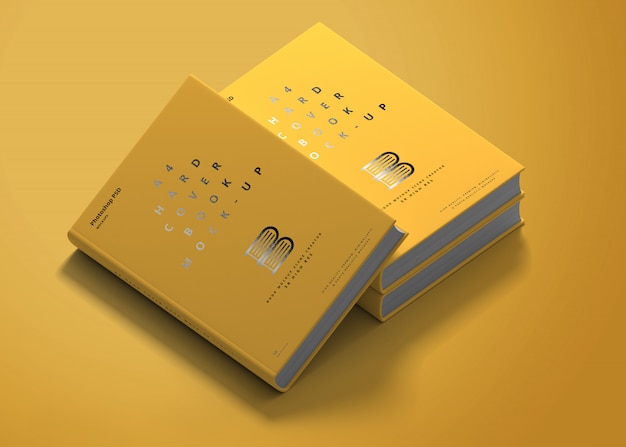 PSD mockup del libro con copertina rigida a4