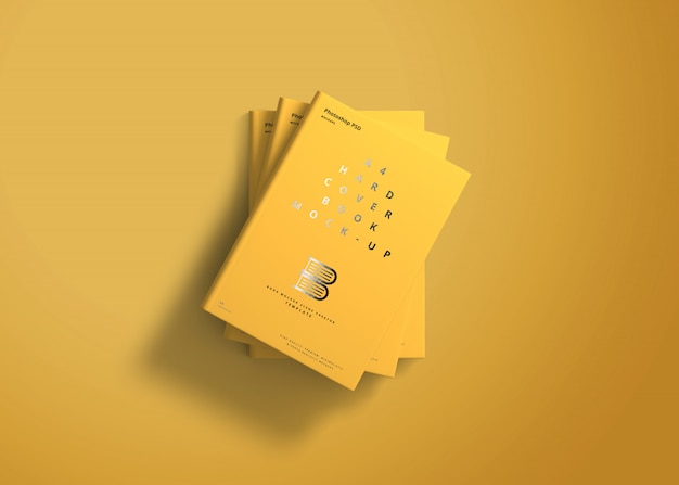 PSD a4 hard cover book mockup