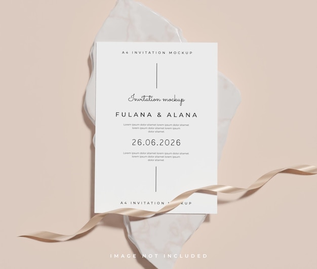 PSD a4 invitation mockup