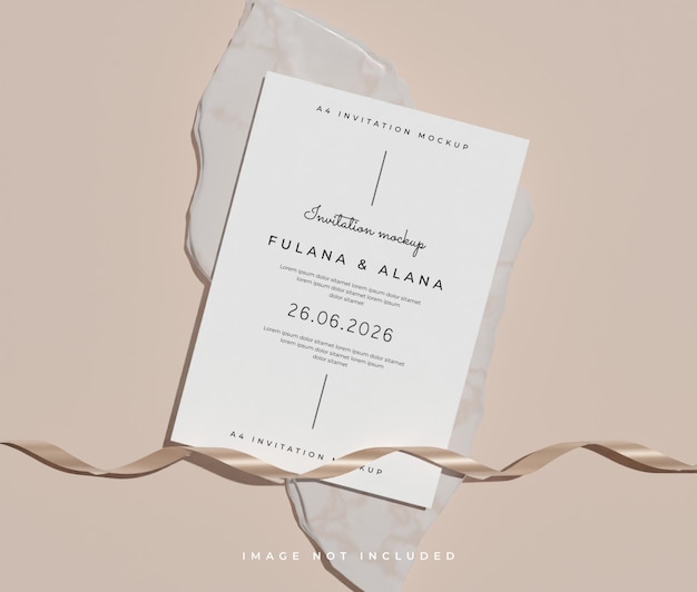 PSD a4 invitation mockup