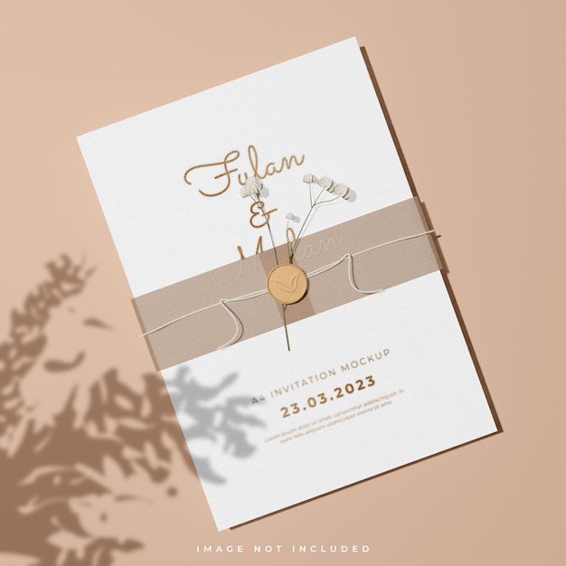 PSD a4 invitation mockup