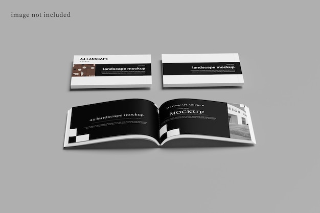 Mockup di rivista orizzontale a4