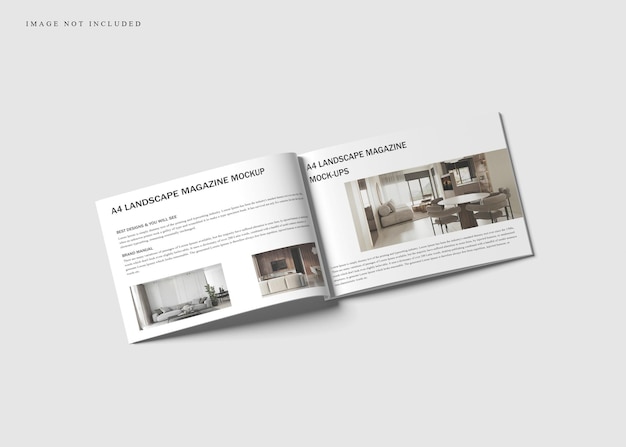 A4 landscape magazine mockup