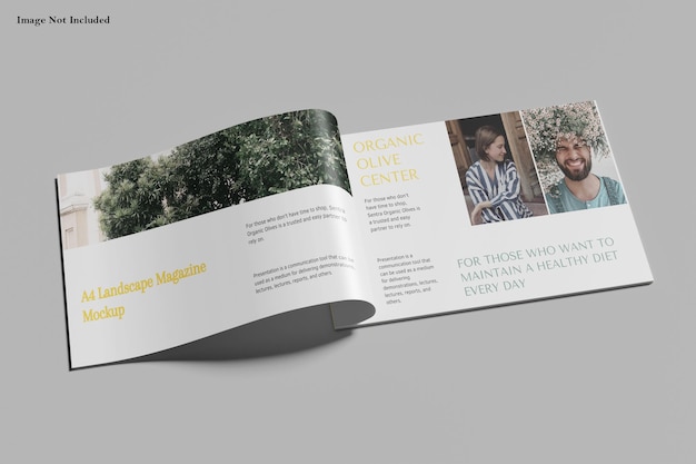 A4 landscape magazine mockup