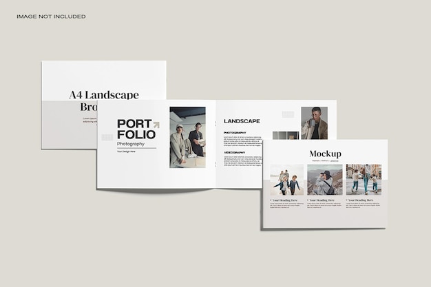 PSD a4 landscape magazine mockups