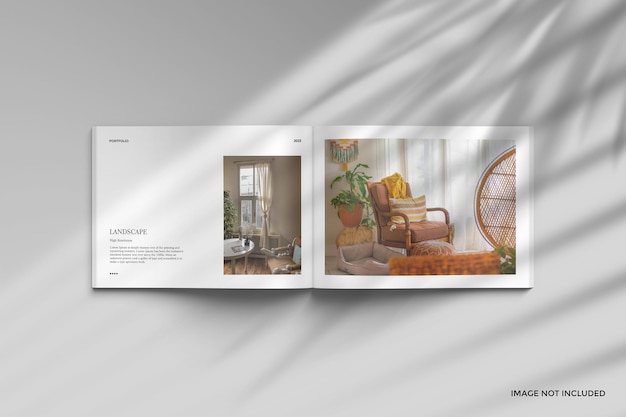 PSD a4 landscape magazines mockup