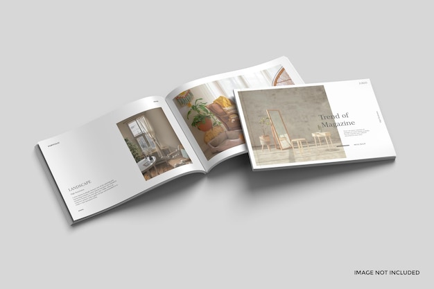 A4 landscape magazines mockup