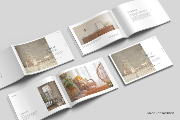 PSD a4 landschapsmagazines mockup