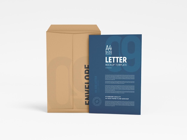 A4 편지지 및 봉투 편지지 모형