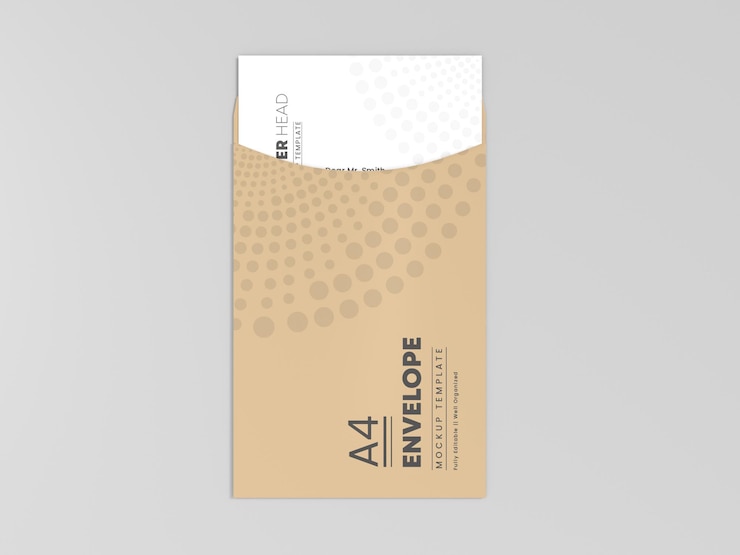 PSD a4 letterhead and envelope stationery mockup