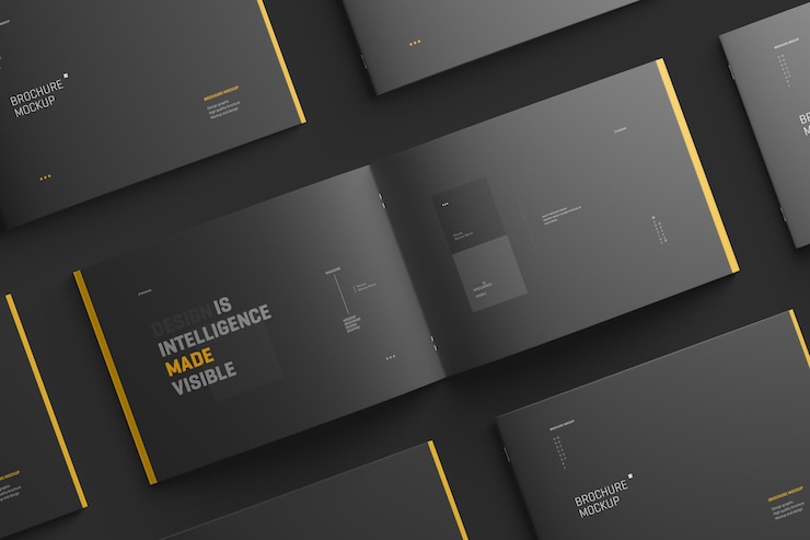 A4 liggend magazine brochure mockup